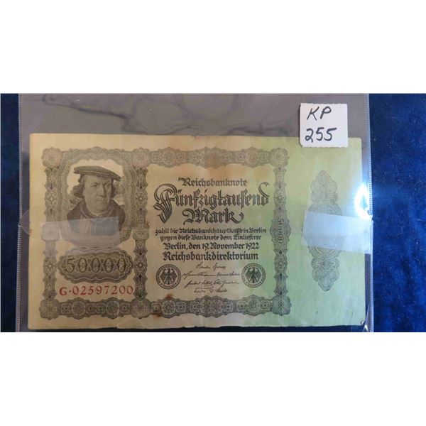 1922 50,000 German Marks Bill