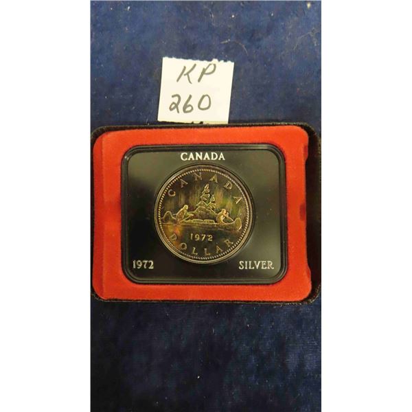 1972 Canada Silver Dollar Rainbow Toning