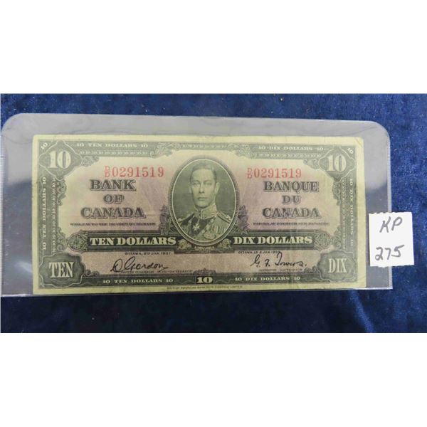 1937 Canada $10 Bill  