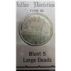 Image 4 : 1965 Canadian Silver Dollar Varieties : Pointed 5 , Blunt 5 , Small Beads