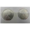 Image 7 : 1965 Canadian Silver Dollar Varieties : Pointed 5 , Blunt 5 , Small Beads
