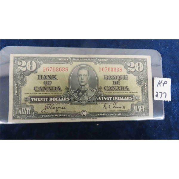 1937 Canada $20 Bill   