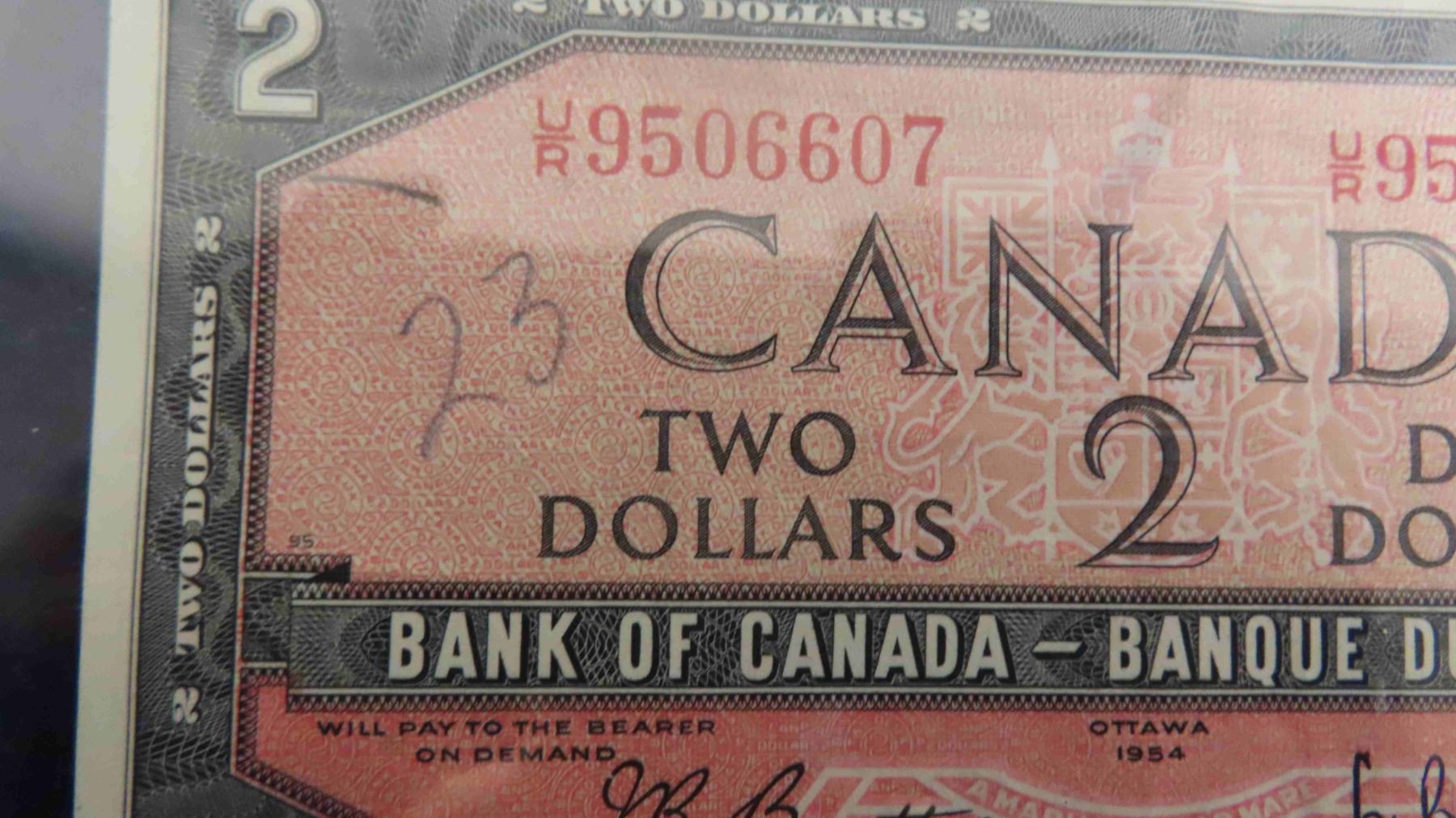 1954 Canada $2 Bill - McSherry Auction Service Ltd.
