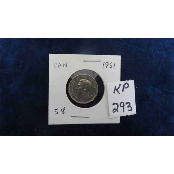 1951 Canada 5 Cent Coin