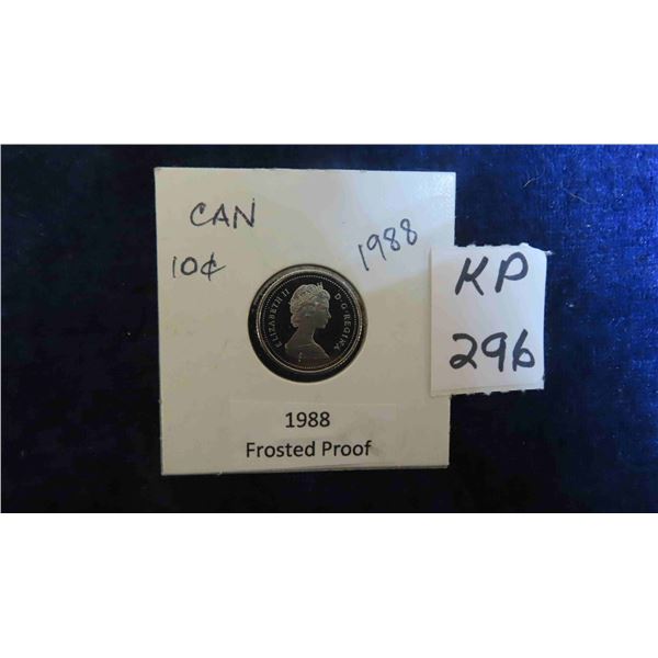 1988 Canada Frosted Proof 10 Cent Coin