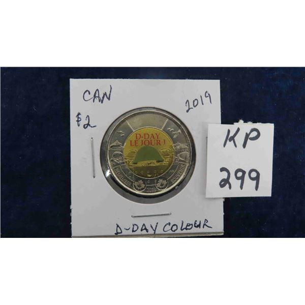 2019 Canada D-Day Colored $2 Coin