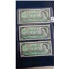 Image 1 : (3) 1967 Canada $1 Bills Uncirculated 