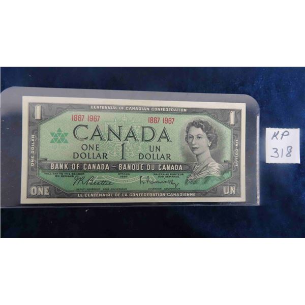 Uncirculated 1967 Canada $1 Bill