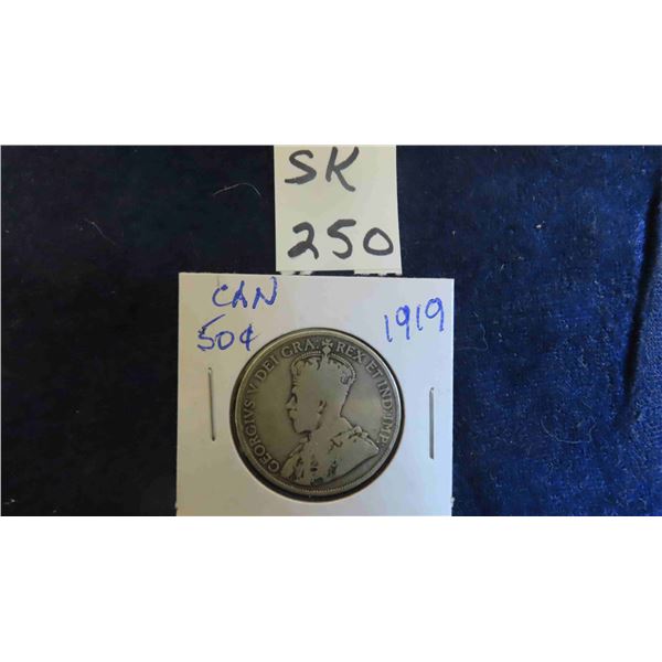 1919 Canada 50 Cent Silver Coin