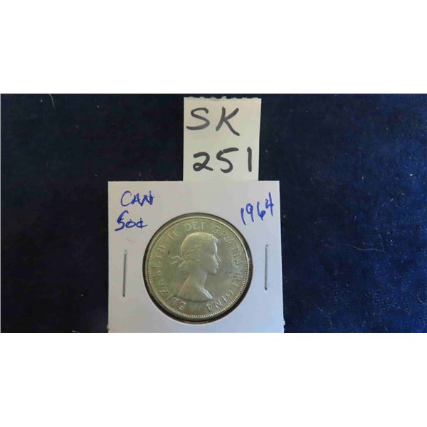 1964 Canada 50 Cent Silver Coin