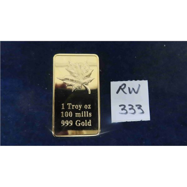 1oz Gold Plated Bar