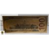 Image 2 : "SPIDERMAN" $100 GOLD FOIL NOVELTY BILL