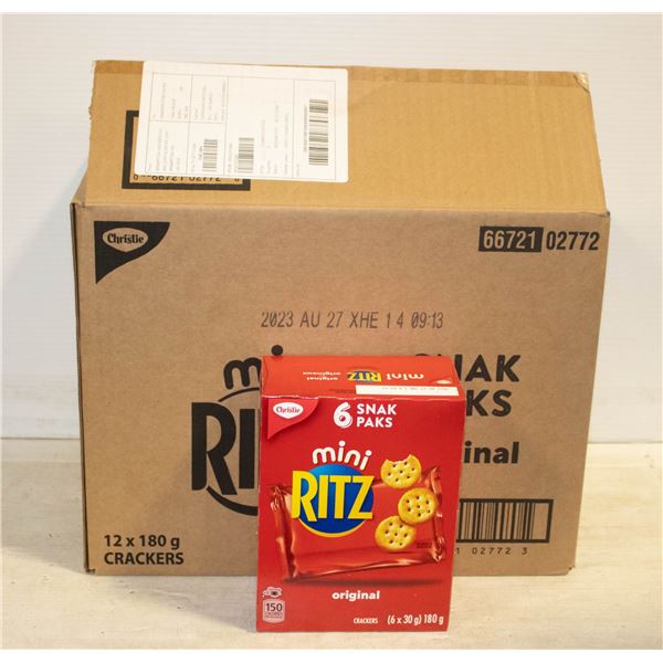 NEW CASE 12 BOXES OF MINI RITZ SNAK PK