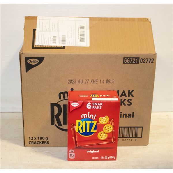 NEW CASE 12 BOXES OF MINI RITZ SNAK PK