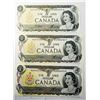 Image 1 : 5)  LOT OF 3 CANADIAN $1.00 BANKNOTES