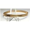 Image 1 : 9)  FINE .25" WIDE ENGRAVED GOLD BANGLE BRACELET,