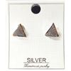 Image 1 : PAIR OF STERLING SILVER TRIANGULAR EARRINGS