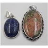 Image 1 : #183-NATURAL LAPIZ LAZULI /UNAKITE PENDANT