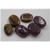 Image 1 : #133-RED RUBY/TIGER EYE GEMSTONE 77.20 CT