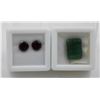 Image 1 : #243-DARK RED  GARNET 3.20CT  & GREEN EMERALD 9.45