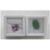 Image 1 : #233-AMETHYST  2.85CT CT & GREEN  AVENTURINE 4.25