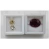 Image 1 : #226- UNHEATED  CITRINE 2.55 CT & RED RUBY 10.10 C