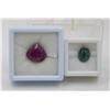 Image 1 : #208-RED RUBY 9.85 CT  & GREEN  AVENTURINE 4.25CT