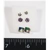 3 PAIRS OF RHINESTONE STUD EARRINGS. CLEAR SET,