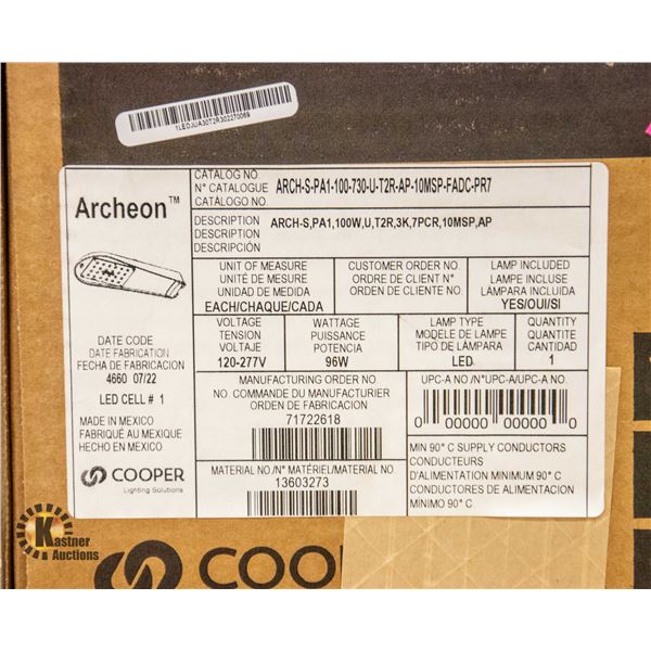 NEW COOPER ARCHON 96WATT 120-277V LED LIGHT