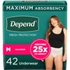 Image 1 : NEW CASE OF 42 DEPEND SIZE MEDIUM UNDERWEAR WOMENS