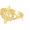 Image 1 : NEW GOLD TONE STAINLESS STEEL WITCHES KNOT RING