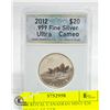 Image 1 : 2012 ROYAL CANADIAN MINT $20 .999 FINE SILVER