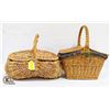 Image 1 : 2 BASKETS - "BUTT" BASKET & PICNIC BASKET