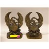 PAIR OF ANTIQUE CAST BRONZE BOOKENDS