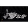 Image 1 : VINTAGE CRYSTAL CUT  8’’ BOWL, 7’’ BUD VASE,