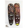 Image 1 : PAIR OF WOODEN MASK WALL HANGING DECORATIONS