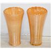 Image 1 : PAIR OF MCM FIRE KING PEACH LUSTERWARE RIBBED