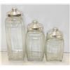 Image 1 : GLASS CANISTER SET OF 3 PIECES