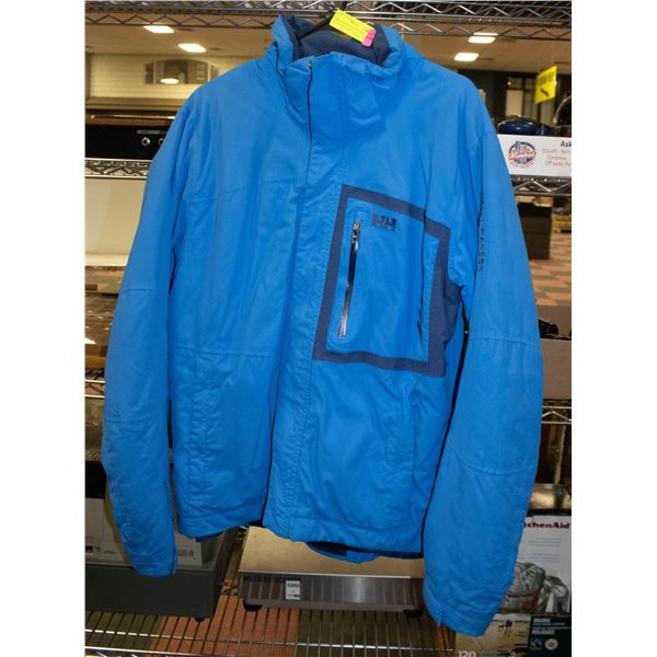 HELLY HANSEN SIZE MEDIUM BLUE HOODED COAT-ESTATE