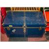 Image 1 : VINTAGE METAL STEAMER TRUNK- 36" X 20" X 19.5"