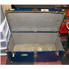 Image 2 : VINTAGE METAL STEAMER TRUNK- 34" X 17" X 17"