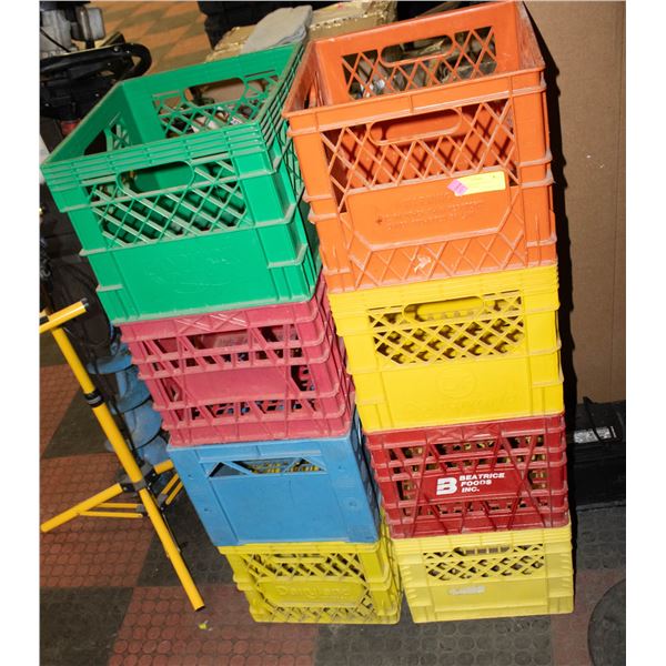4 MILK STORAGE CRATES