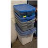 Image 1 : 5 RUBBERMAID TOTES (4 WITH LIDS)