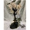 Image 2 : ROSE QUARTZ TREE ON AMETHYST BASE 16" RETAIL $3,200