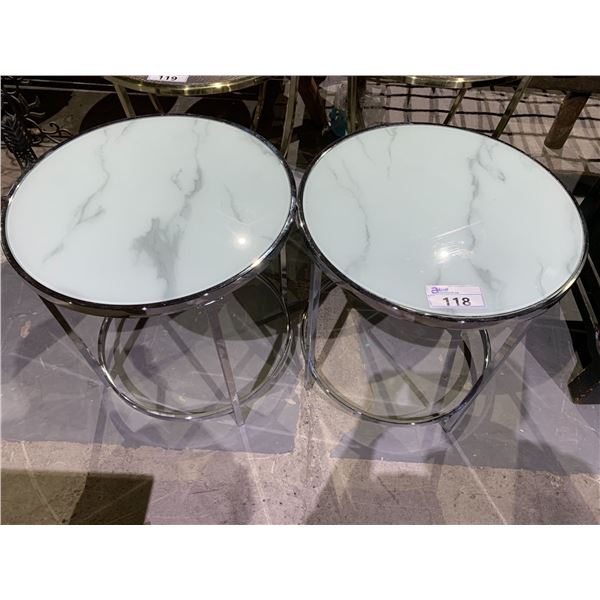 2 ROUND END TABLES 24"