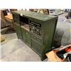 Image 2 : 2 DOOR 1 DRAWER VINTAGE PORTABLE CABINET 62" X 49" X 20" (SOME DAMAGE)