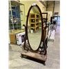 Image 1 : LARGE BEVELED FRAMED MIRROR ON CLAW FOOT STAND 70" TALL