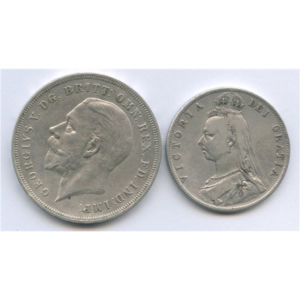 GREAT BRITAIN - 1935 Great Britain Crown & 1890 Half Crown