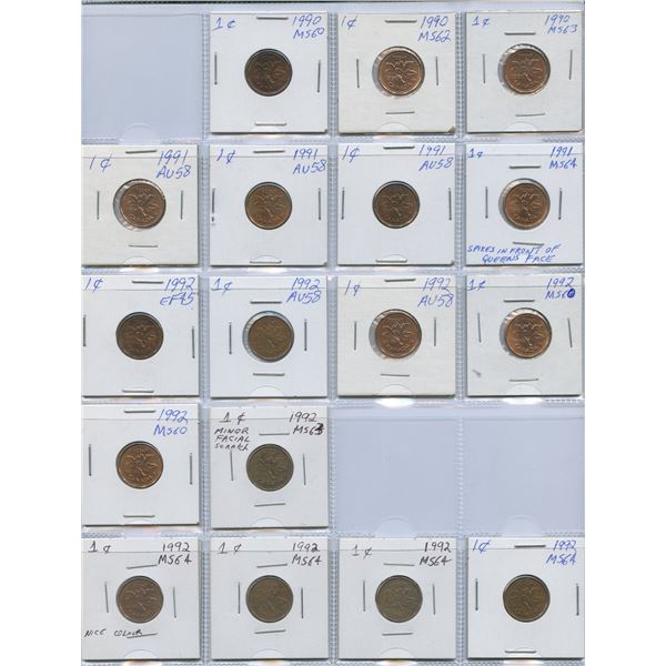 Canada One Cent Collection of 281 Coins