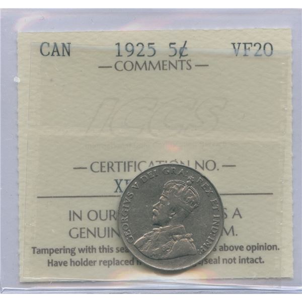1925 Five Cents - Key Date